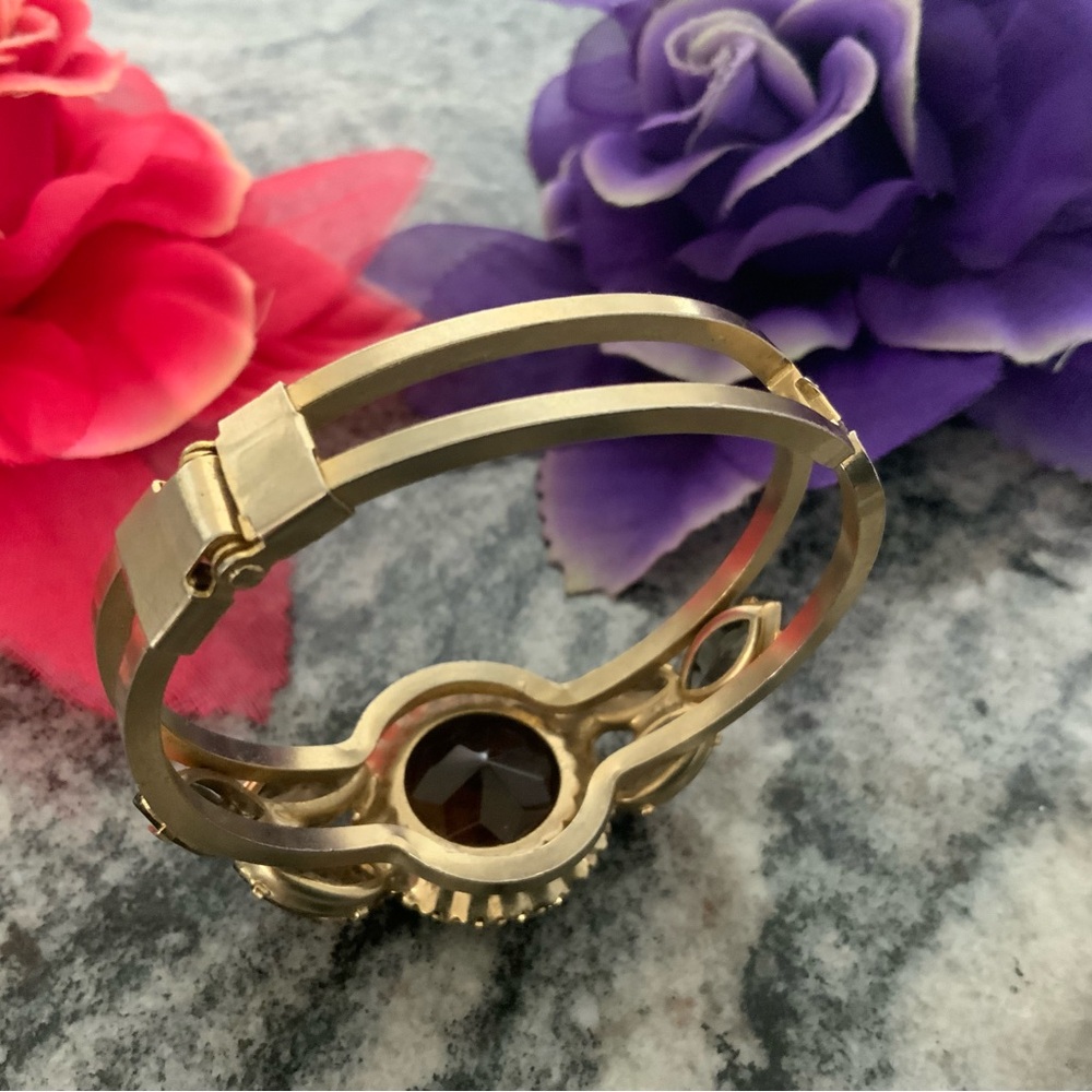 Vintage Juliana Elegant Gold and Brown Women's Bracelet, by D&E. In gold - Picture 7 of 7